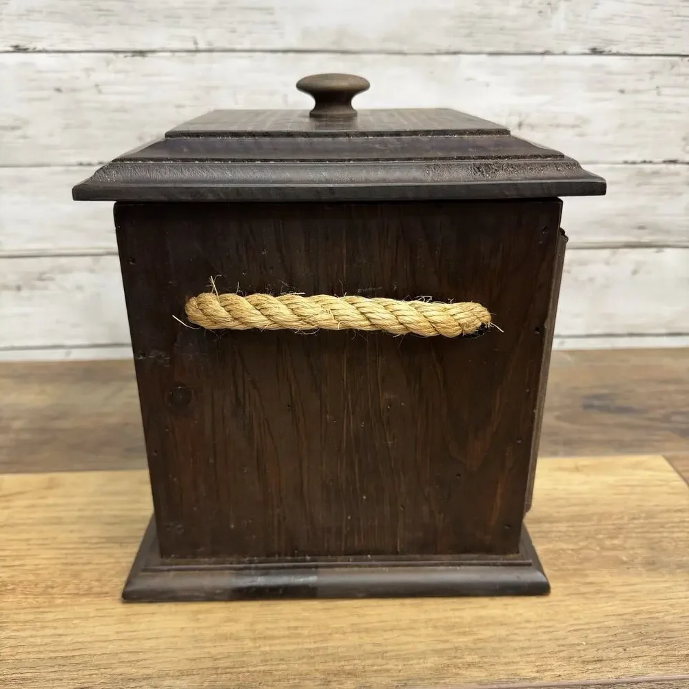 Pfaltzgraff Village Wood Ice Bucket Wood Plastic Insert Vintage